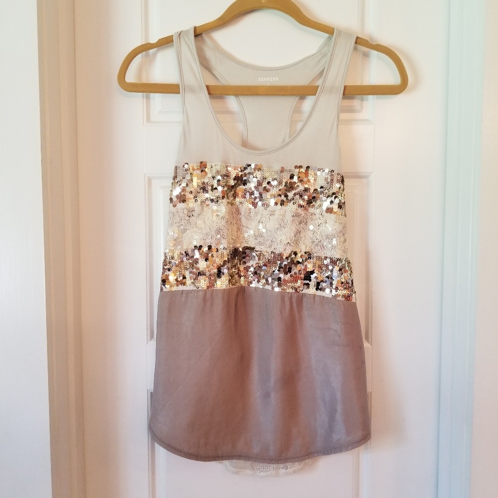 Express mixed media tank top